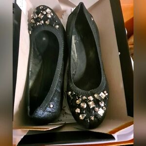 Simply Vera Vera Wang Black Embellished Flats